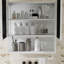 Armoire à pharmacie moderne à double porte avec tablette ouverte et porte-serviettes-1277541074
