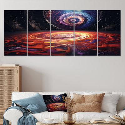 Spiral Galaxy Cosmic Whirls - Space Paysages, ensemble de 5 décorations murales