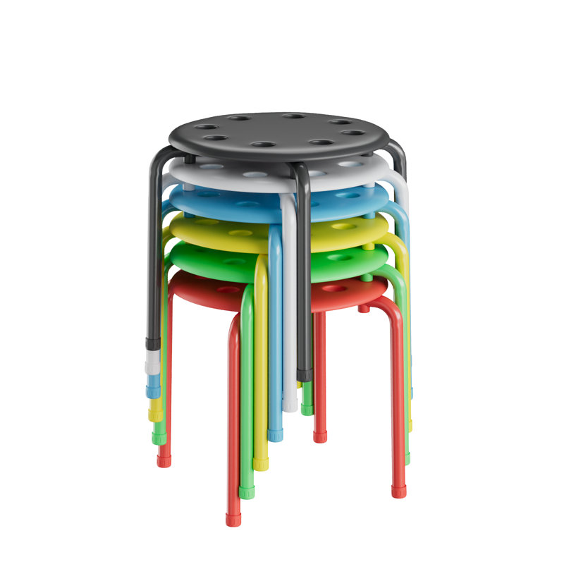 Tabourets gigognes empilables Tabourets de bar empilables portables Décoration colorée pour les salles de classe Chaises de bureau à domicile Tabourets ronds