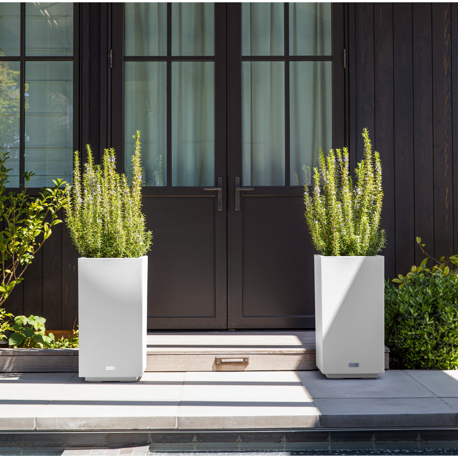 Block Series Planter Box, 26” H x 13.5” W x 13.5” D, White