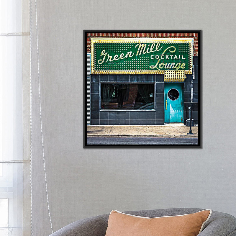 «Green Mill Cocktail Lounge» par Raymond Kunst, impression sur toile tendue, H 26 po x l 26 po x P 1,5 po, Pas de tapis