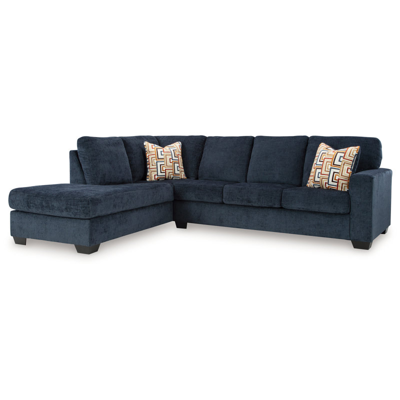 Aviemore 2-Piece Sectional with Chaise, Navy Polyester