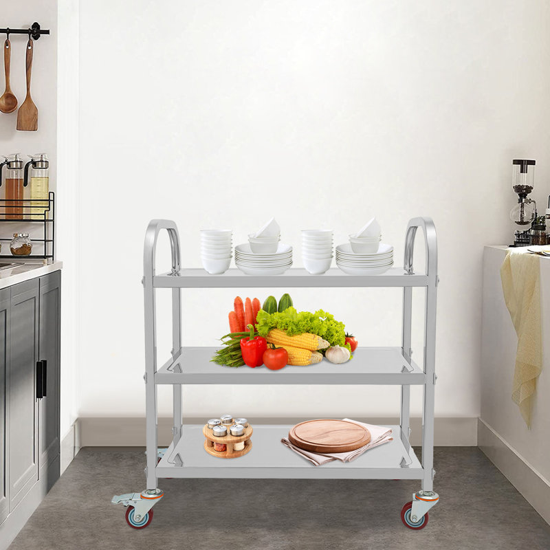 Utility Cart with Wheels, 33" H x 30" W x 16" D