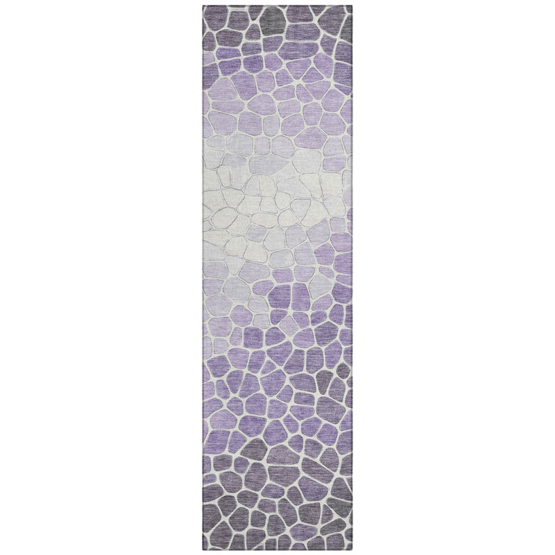Tapis géométrique intérieur / extérieur lavable à la machine Husby ACN2190, Tapis de couloir 2 pi 3 po x 7 pi 6 po