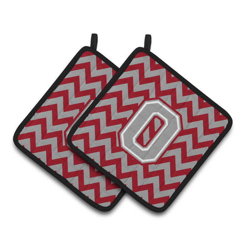 Poignée à chevrons, O, Cramoisi / gris