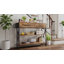 Console moderne avec 2 tiroirs, 2 tablettes, un panier de rangement et des crochets - idéale pour le vestibule ou derrière le canapé-1312570198