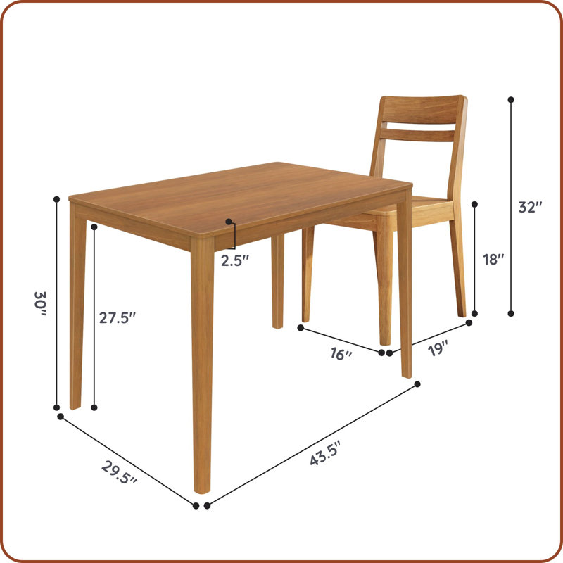 Ensemble de table de salle à manger Crew, Pecan