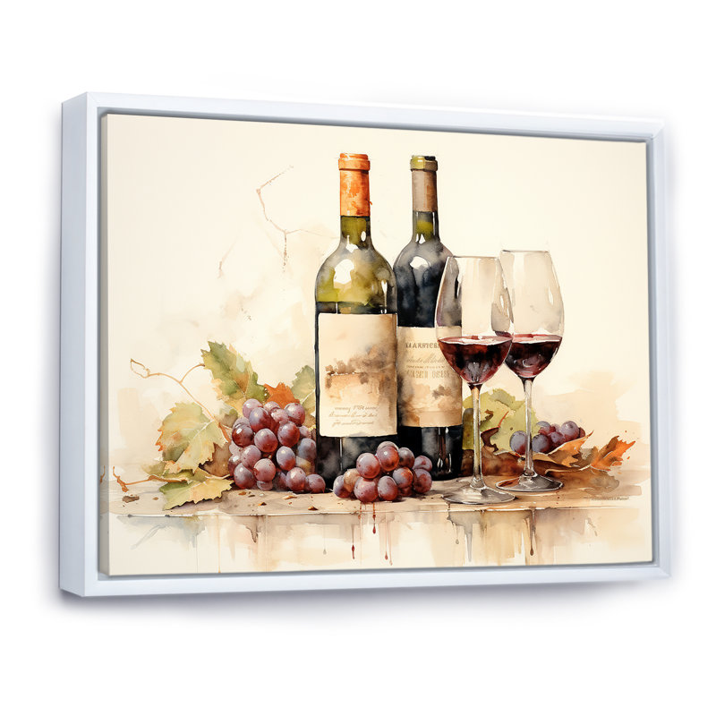 Nebbiolo Nuance sur toile, Cadre flottant blanc, H 30 po x l 40 po x P 1,5 po
