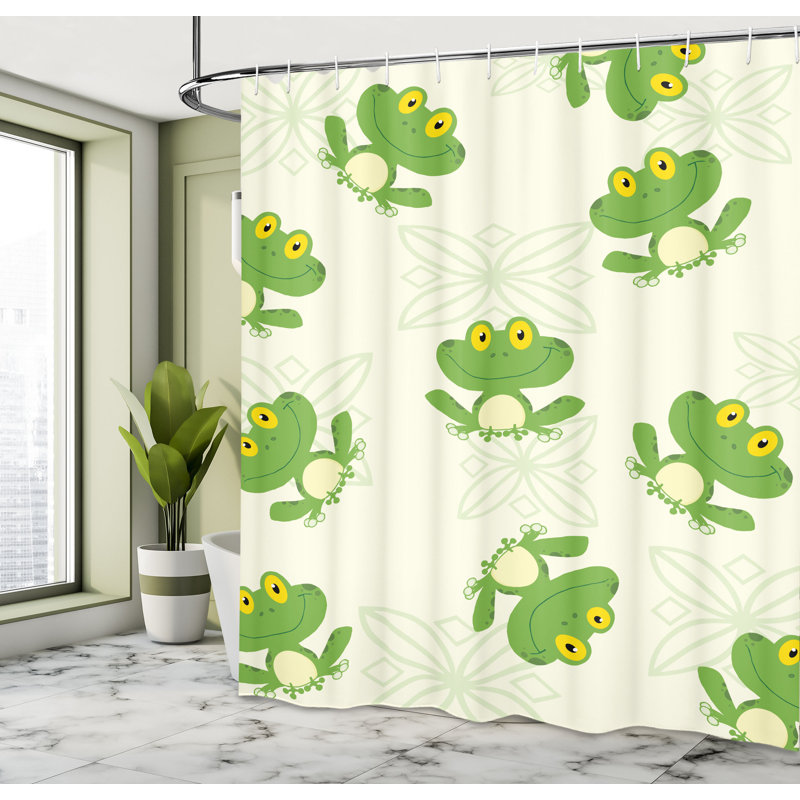 Galette Shower Curtain with Hooks Included, 70"H x 69"W