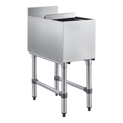 Commercial Ice Bin, 39.6 Qt Max Capacity, 12 x 24 x 33 Inch Stainless Steel Ice Chest with Sliding Lid, 24H Long-Lasting Insulation, Cooler Cart Cocktail Unit for Bar Restaurant Pub, NSF