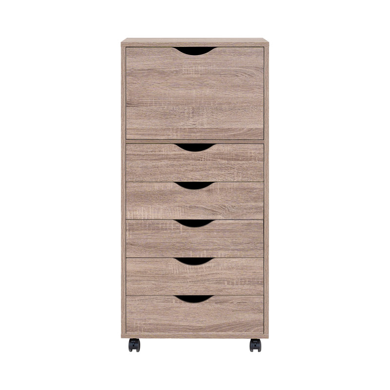 Armoire de rangement 6 tiroirs Inara, Brun clair