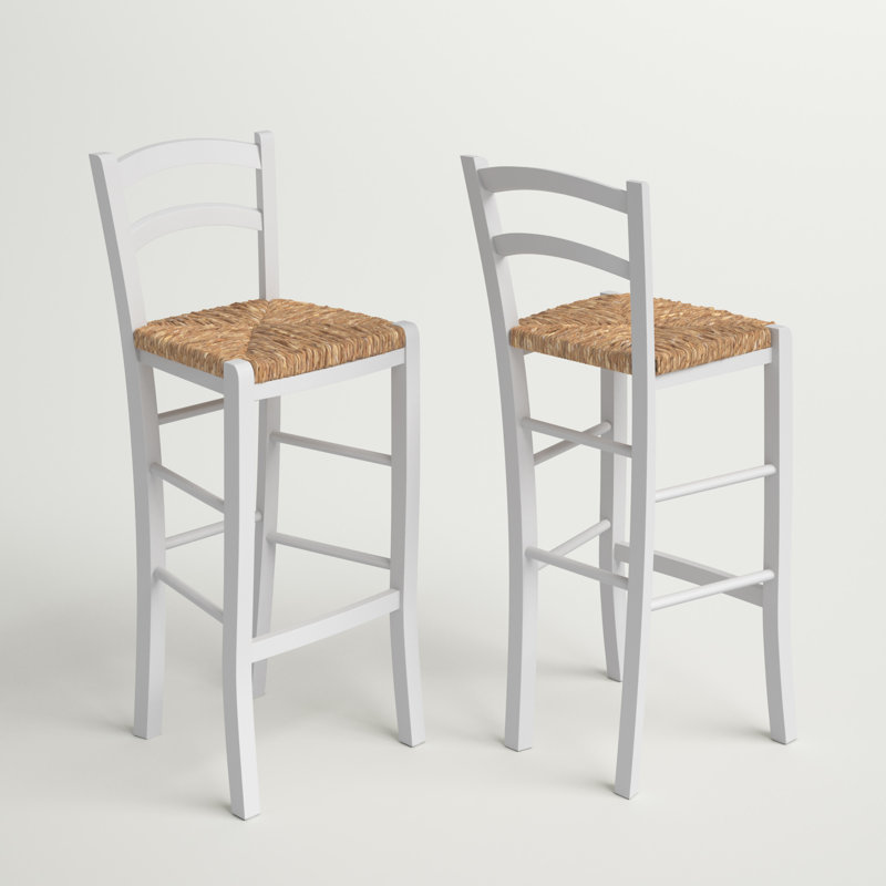 Raegan Counter Stool with Solid Wood Frame, Counter Stool (25" Seat Height), White