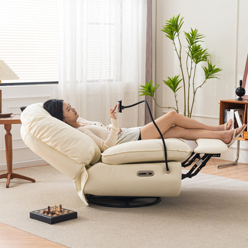 Fauteuil inclinable pivotant avec commande vocale Bluetooth Weona, Blanc
