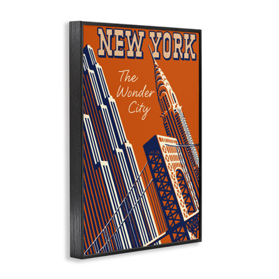 New York The Wonder City Framed Giclee, design by Marcus Jules