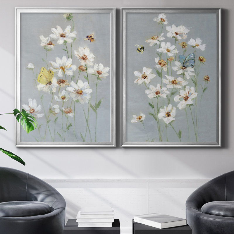 «Gathering Daisies I», ensemble de 2 reproductions d'art, Pas de tapis, H 22,5 po x l 61 po x P 1,5 po