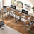 47 Inches L Shaped Desk, Computer Desk with Reversible Storage Shelves, Writing Desk Study Desk with Metal Frame, Rustic Brown