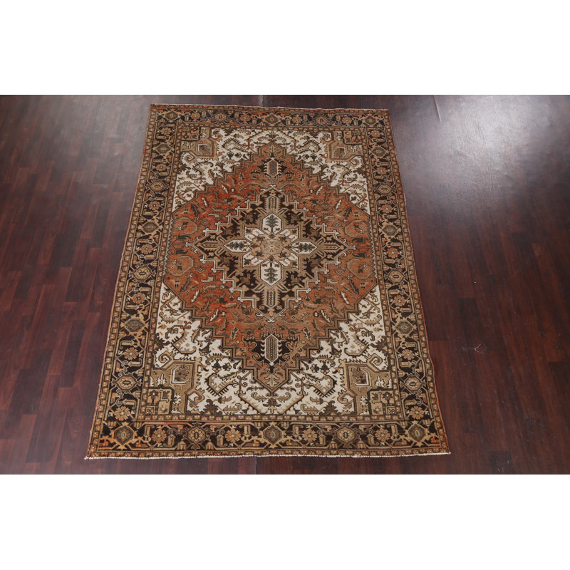 Tapis géométrique en laine 7 x 9
