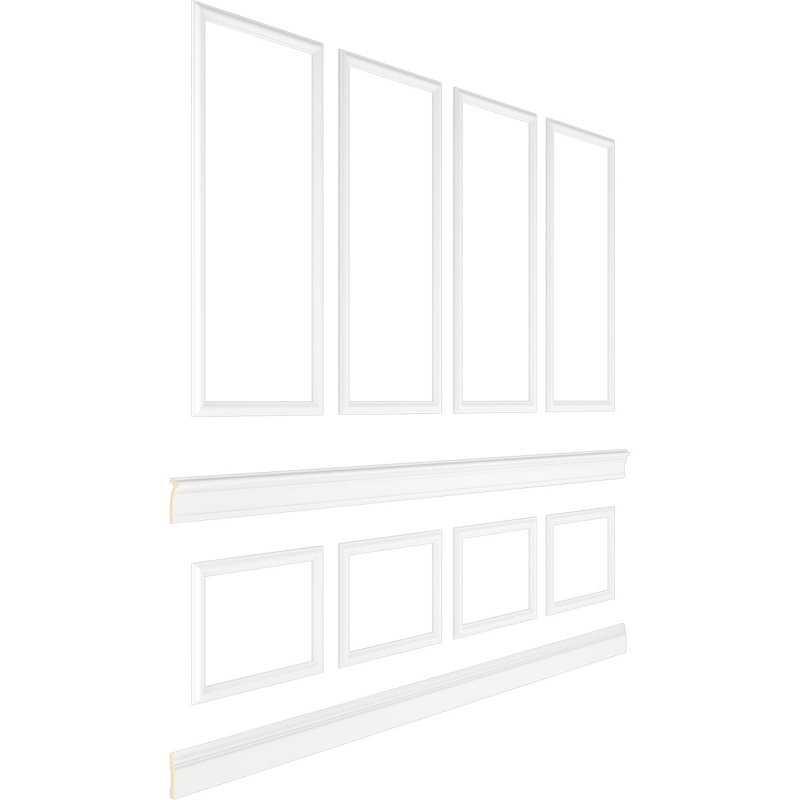 96'' H x 94.5'' W x 3'' D Urethane Wainscot Panelling