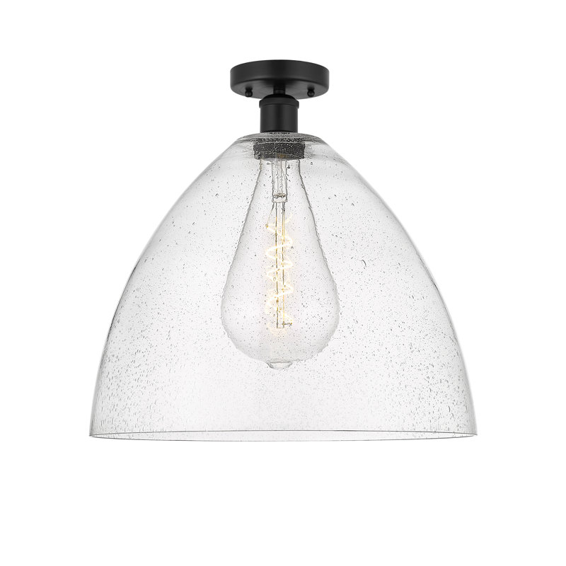 Plafonnier semi-encastré 1 lumière Alleson, Noir mat, H 18,75 po x l 16 po x P 16 po