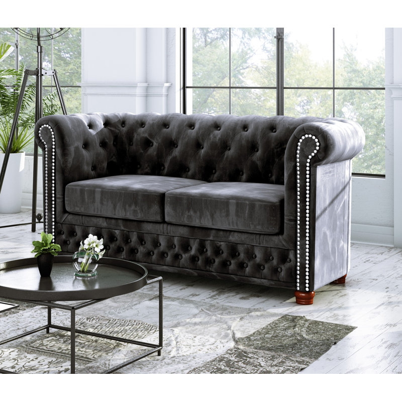  2 seater Chesterfield Sofa, Black
