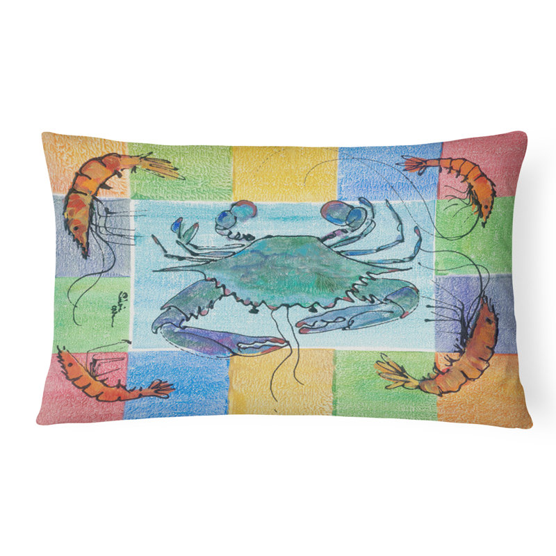 Coussin décoratif intérieur / extérieur bleu / vert Crab Crab