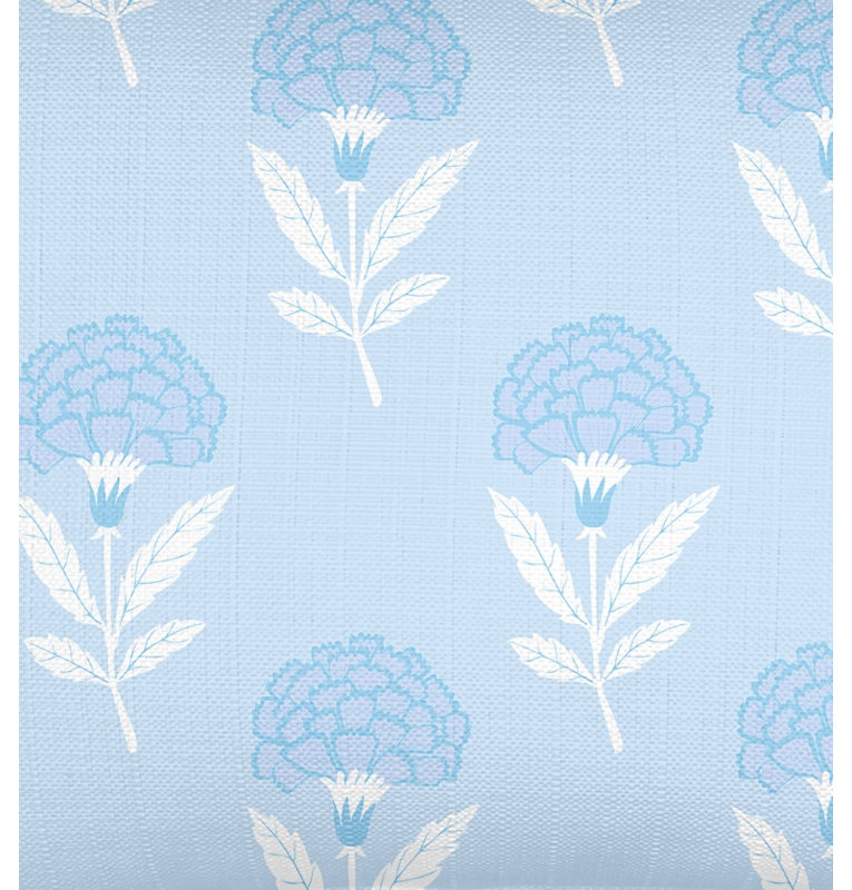 Printed Pillows Linen Floral Accent Pillow, Light Blue, Square 20", Pillow Cover Only - No Insert