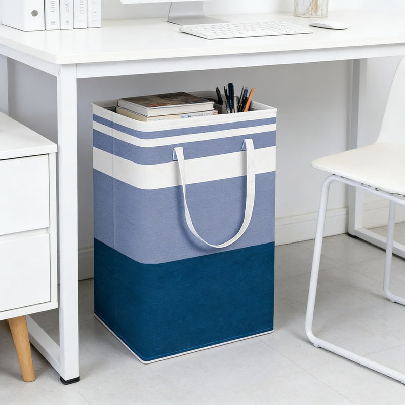 Panier à linge pliable en tissu de grande capacité avec longues poignées, bac de rangement polyvalent pour la maison, le bureau, le dortoir, 100L