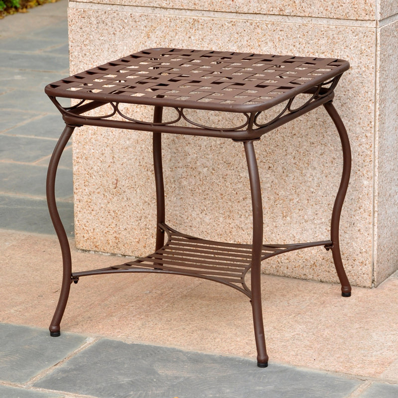 Arifa Outdoor Side Table , 20'' in. W 20'' in. D, Matte Brown
