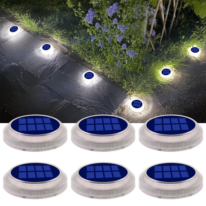 White Solar Powered LED Deck Light Kit, 6 Pack