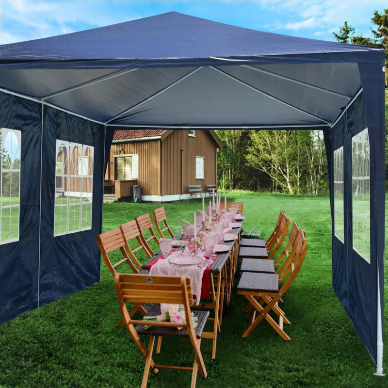 Tente de fête de mariage pour l'extérieur 6 pi x 20 pi Yescom, Bleu