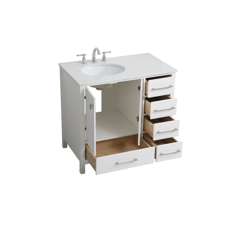 Andover Mills™ Broadview 36'' Free Standing Single Bathroom Vanity with ...