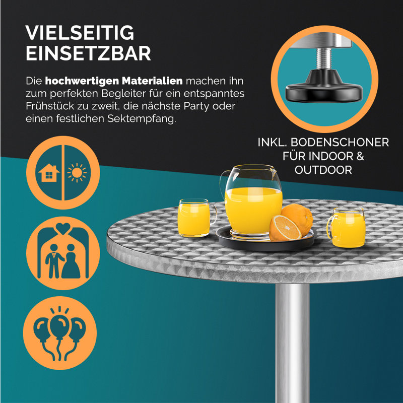 Circular Steel Top Dining Table