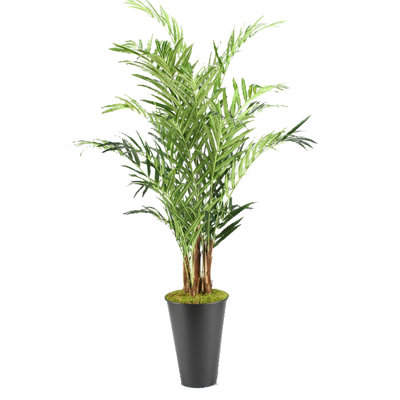 108'' Faux Kentia Palm Tree in Metal Planter