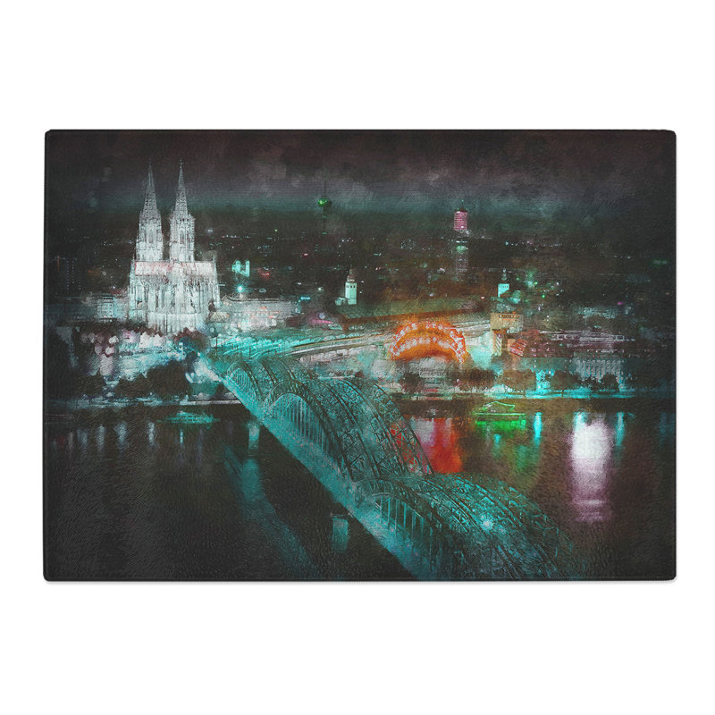 Tempered Glass Cologne Skyline Chopping Board, 28.5 cm x 39 cm