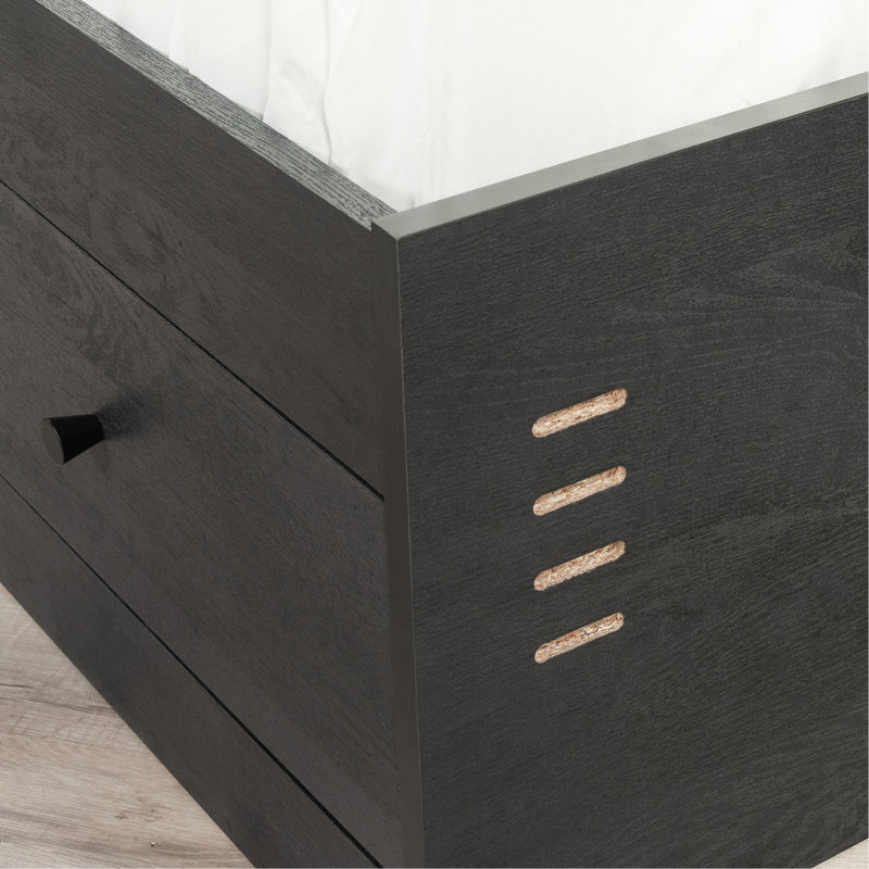 Lit d'appoint avec rangement, Noir, noir, noir, noir