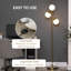 Lampe sur pied moderne à 3 lumières pour le salon, lampe sur pied pour chambre à coucher avec abat-jour sphérique, base en acier (ampoule non incluse), or