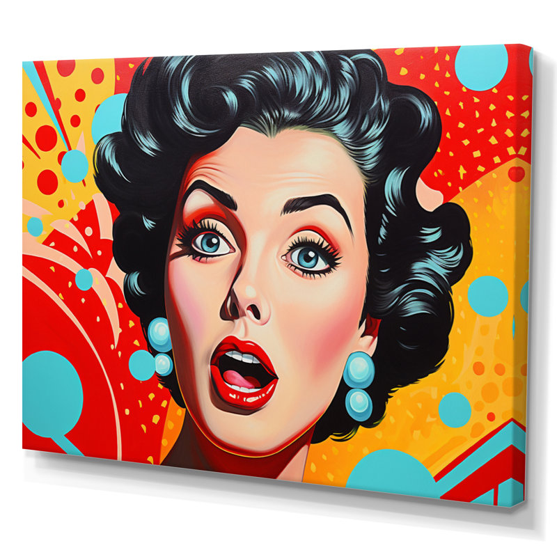 Pop Bubble Retro Portrait I, Toile tendue, H 24 po x l 32 po x P 1 po