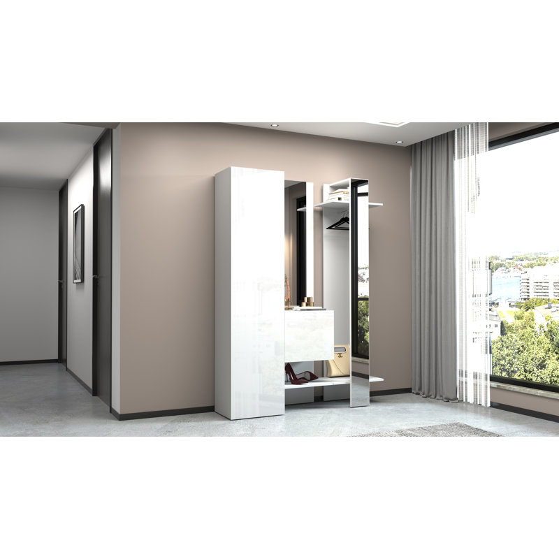 Claree Hall Tree 140cm Wide with Bench and Shoe Storage