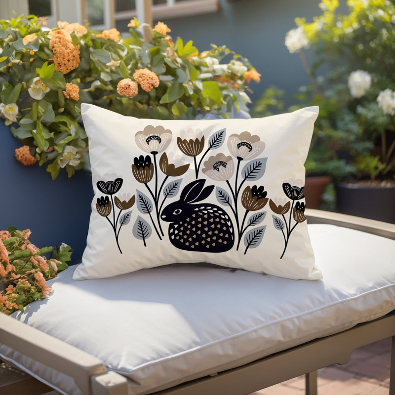 Coussin lombaire réversible intérieur / extérieur Rayo Rabbit, Beige, Rectangle H 14 po x l 20 po