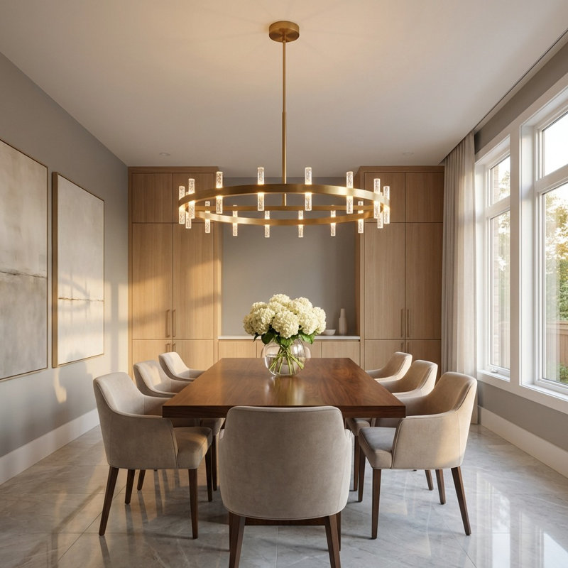 Silas Chandelier, Burnished Brass, 6.2" H x 36" W  x 36" D, 32