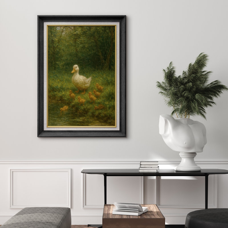 Œuvre encadrée de qualité supérieure - reproduction de canards rétro pour décor de salon - 26 po x 36 po, Noir