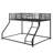 Durable Twin XL Over Queen Metal Drop-Down Bunk Beds