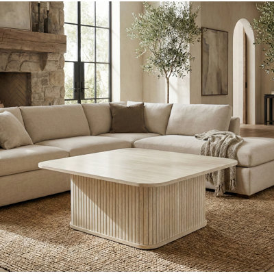 Aurel 31.5" Fluted Square Coffee Table