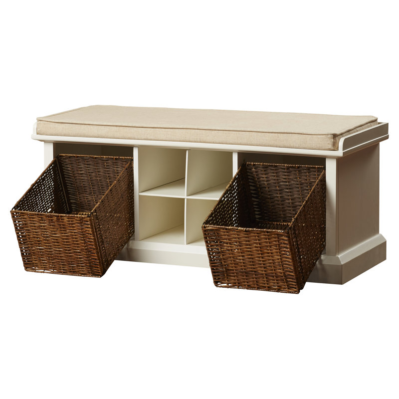 Banc de rangement avec tablettes Agora, Blanc