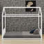 Structure de lit au sol avec design maison et assemblage simple-387781422-387961688