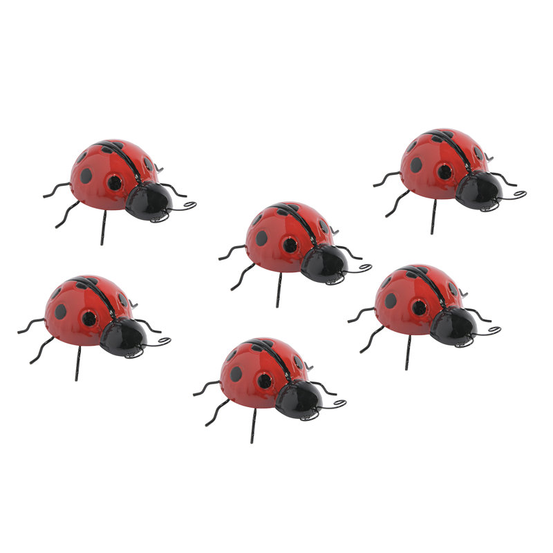 Coccinelle en métal - ensemble de 6
