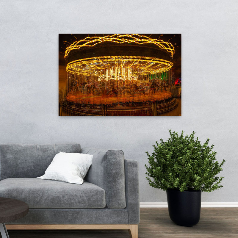 Art mural abstrait contemporain Merry-Go-Round, H 48 po x l 32 po