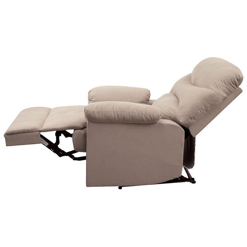Fauteuil inclinable beige en tissu tissé