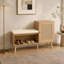 Banc de rangement pour chaussures 2 en 1 avec coussin amovible, tablettes réglables et armoire fermée pour le vestibule