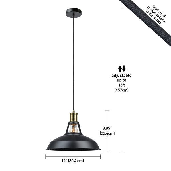 Breakwater Bay Cayson 1 - Light Satin Black Single Pendant & Reviews ...